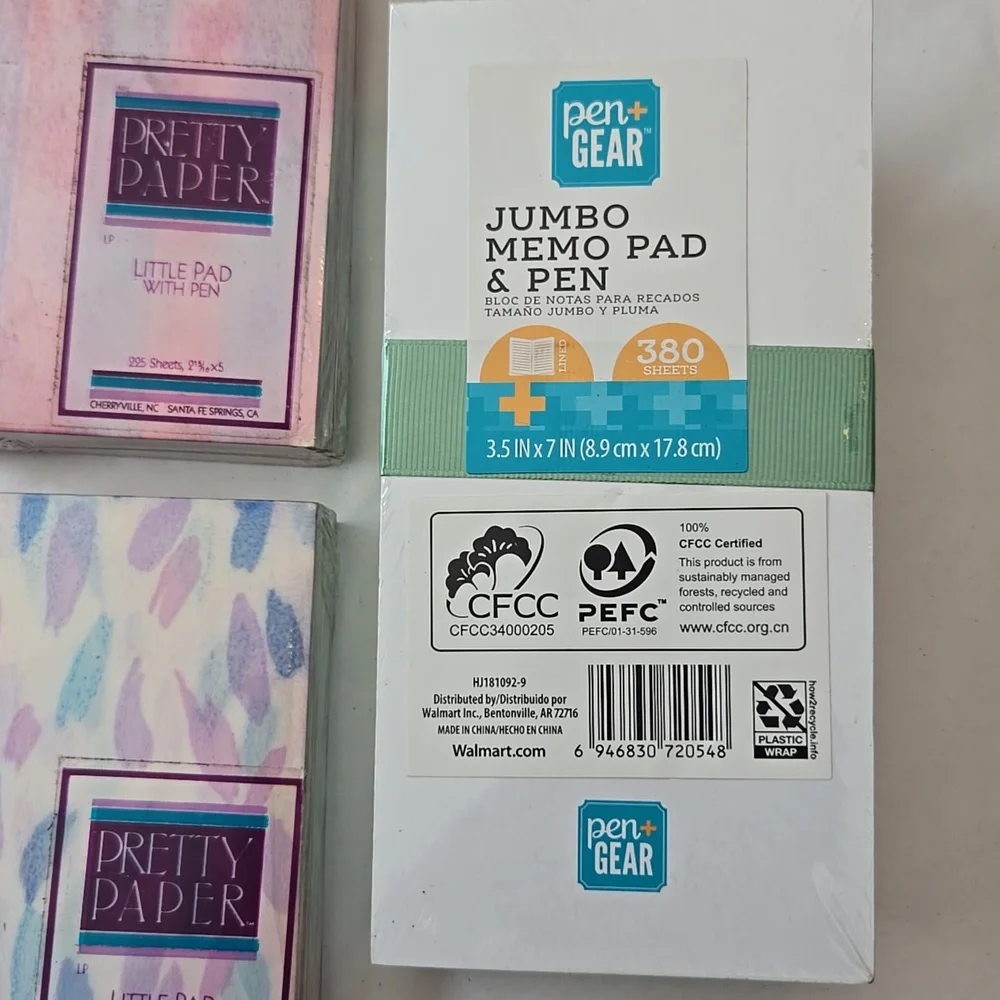 NWT 2 Vintage Pretty Paper Little Pad With Pen Sets 1 Jumbo Memo Pad 1 Mini Book
